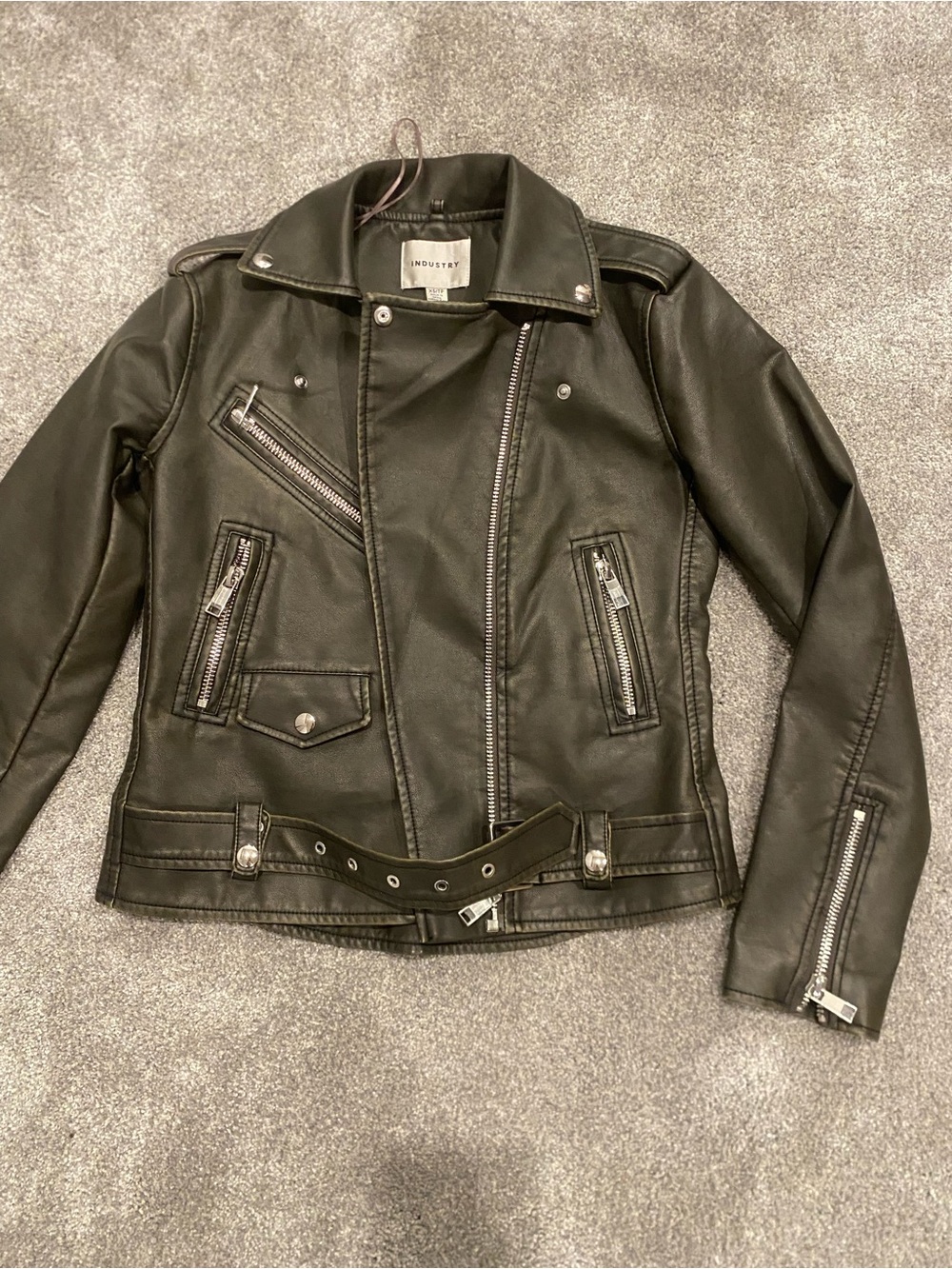 INDUSTRY+ Black Faux Leather Moto Jacket